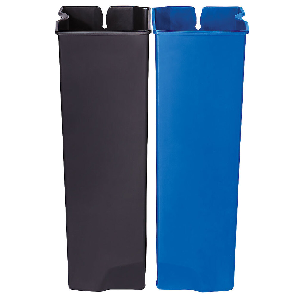 Rubbermaid 1902008 Slim Jim Black and Blue Dual Waste and Recycling