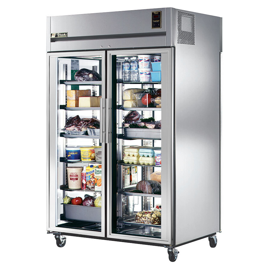 True STG2RPT2G2G Specification Series Two Section PassThrough Refrigerator with Glass Front