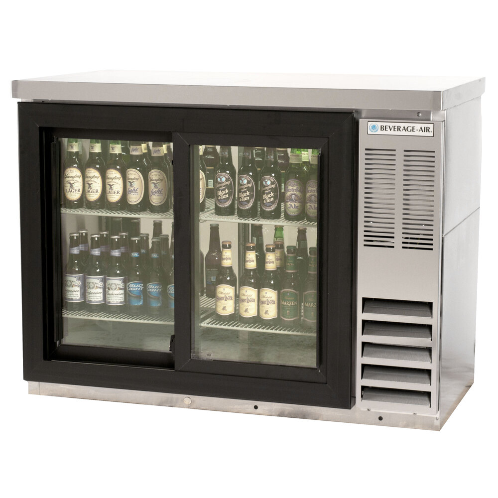 BeverageAir BB48HC1GSS27 48" SS Back Bar Refrigerator with Sliding