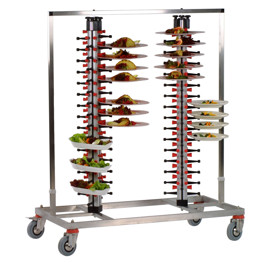 Plate Mate PM120170 Twin Mobile Plate Rack Holds 120 Plates 57 1/2"H