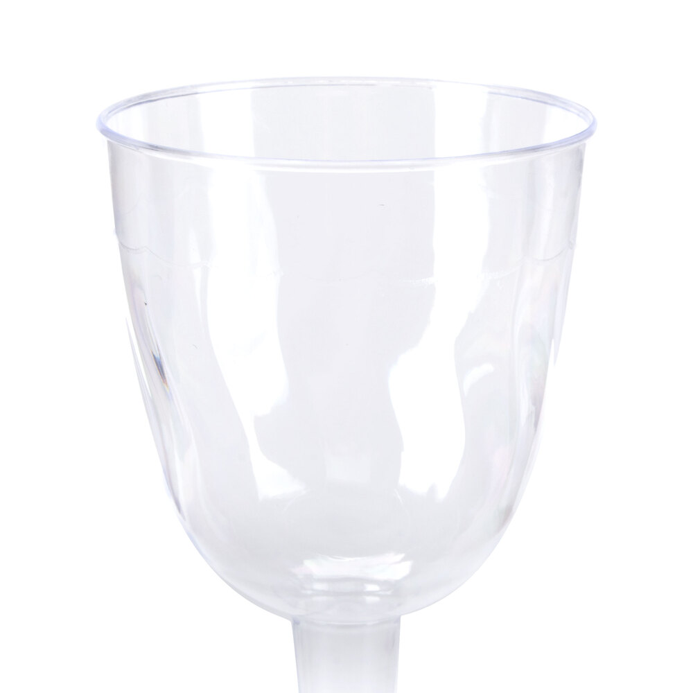 clear plastic wine goblets