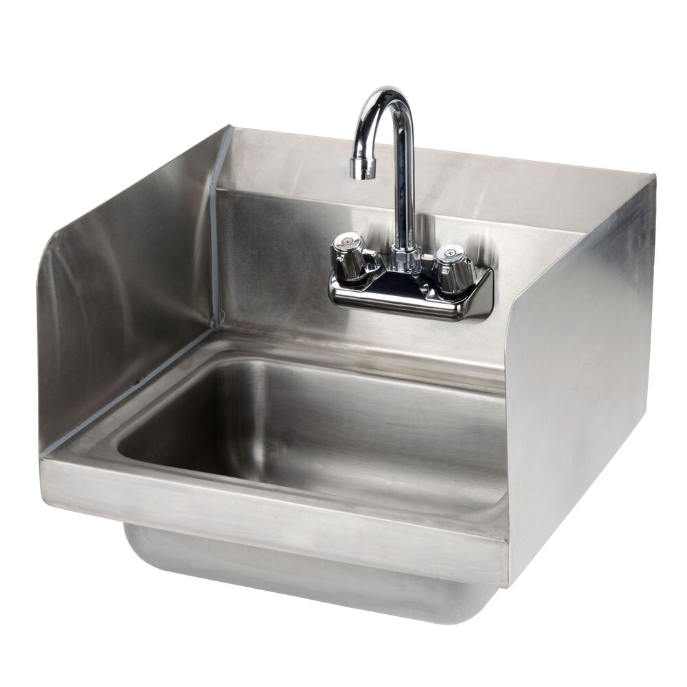 Economy Hand Sink with Splash Mount Faucet and Side Splash Guards 17 1/4" x 15 1/4"