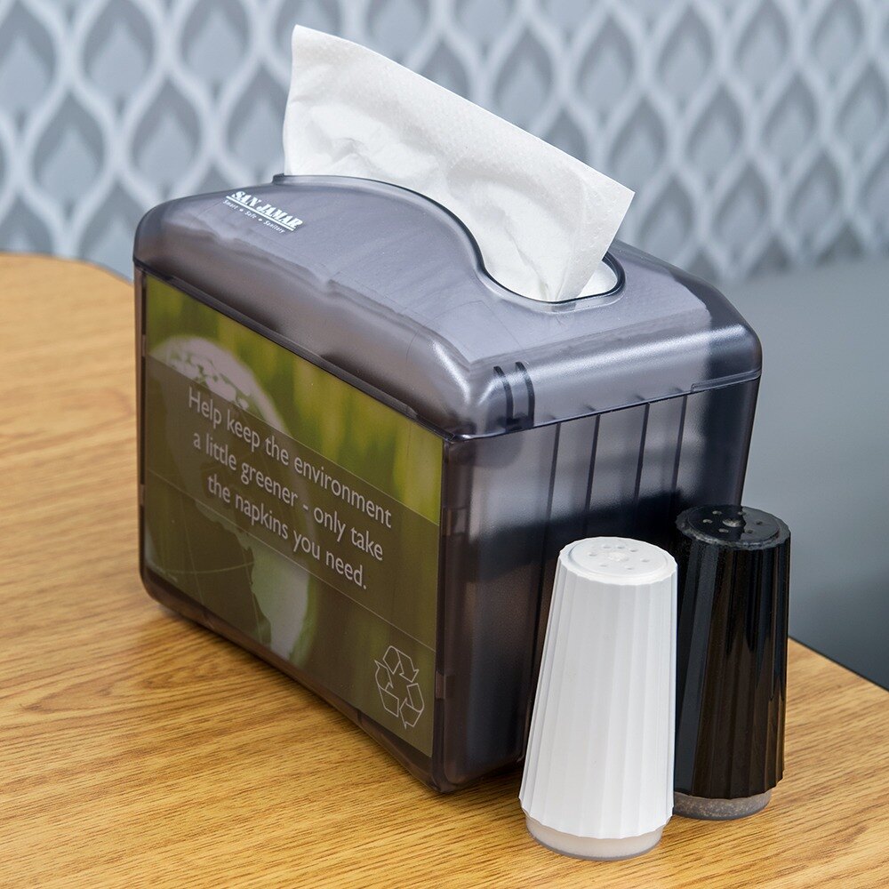 San Jamar H4003TBK Venue Tabletop Interfold Napkin Dispenser Black Pearl