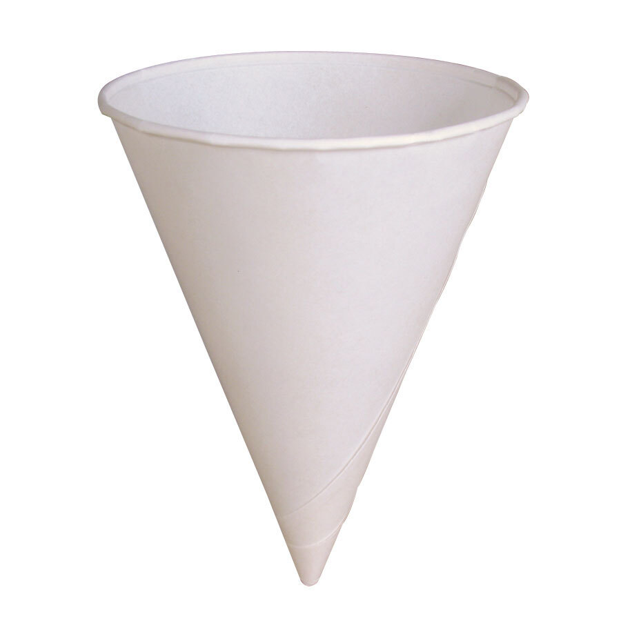 Dart Solo 42R-2050 4.25 oz. White Paper Cone Cup Rolled Rim - 5000 / Case