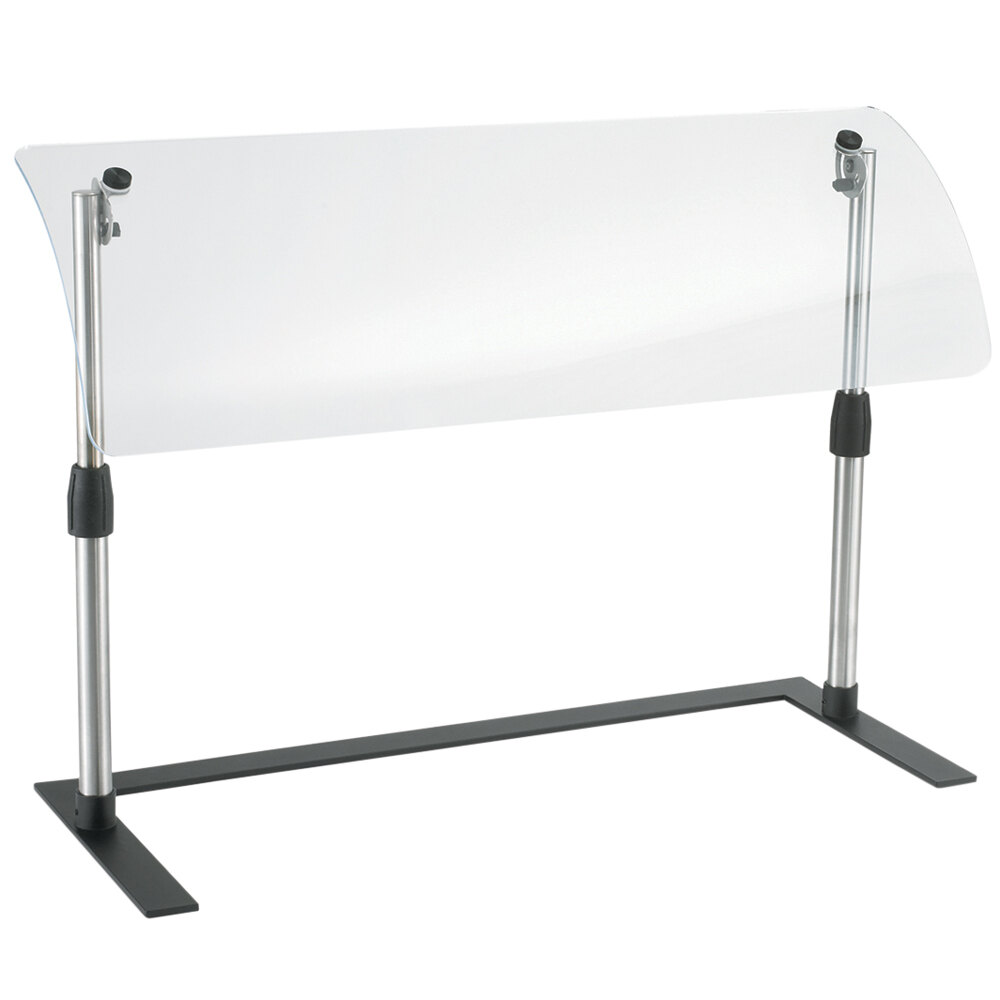 Vollrath MB98722 60" Mobile Steel Sneeze Guard with Curved Acrylic