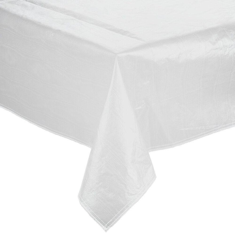 52" x 52" White Vinyl Table Cover with Flannel Back