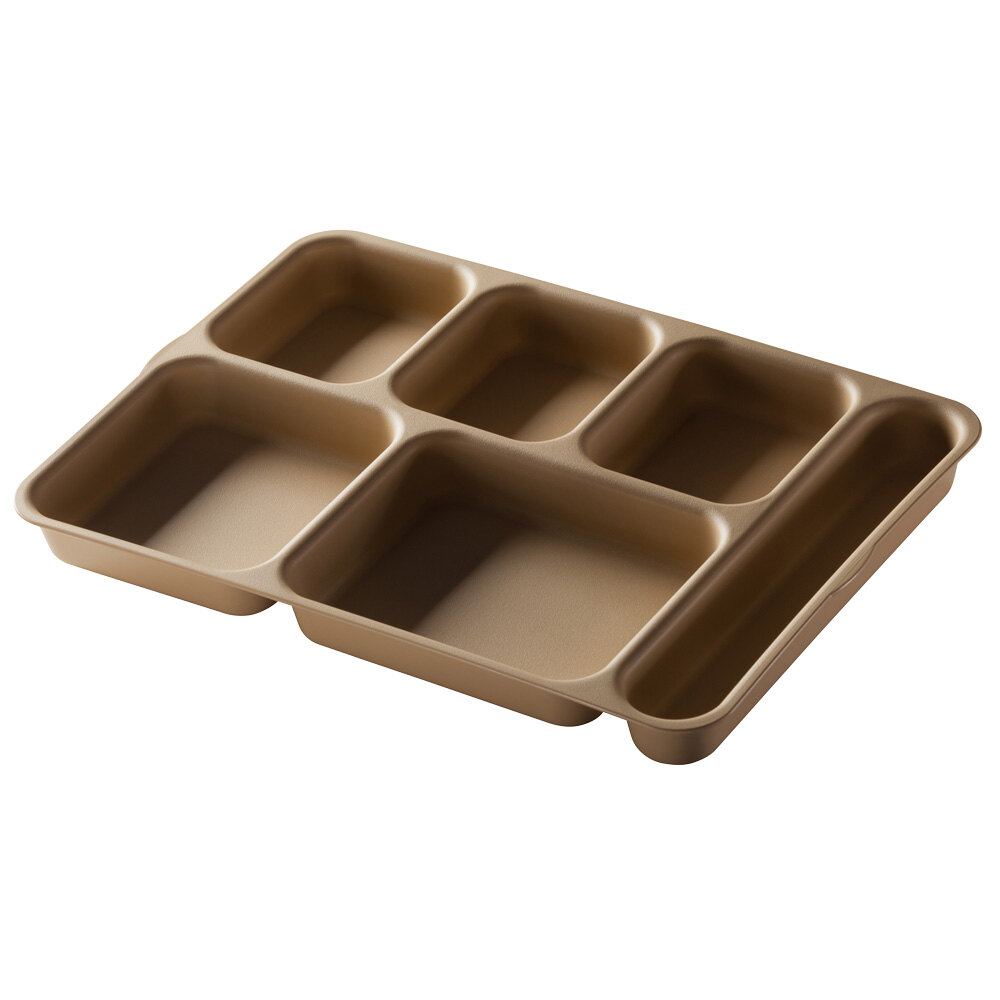 Cambro 10146DCP167 Brown 6 Compartment Serving Tray 24/Case