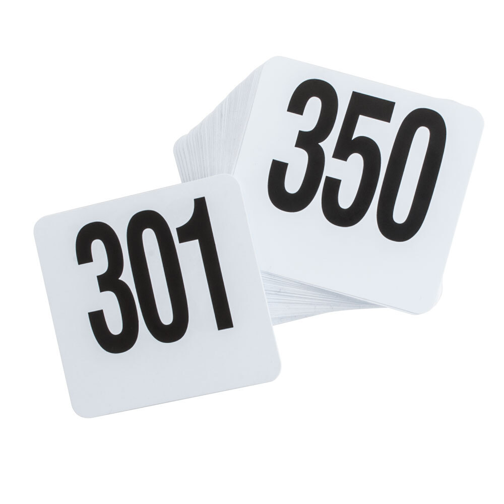American Metalcraft 4350 Plastic Table Number Set - Numbers 301 - 350