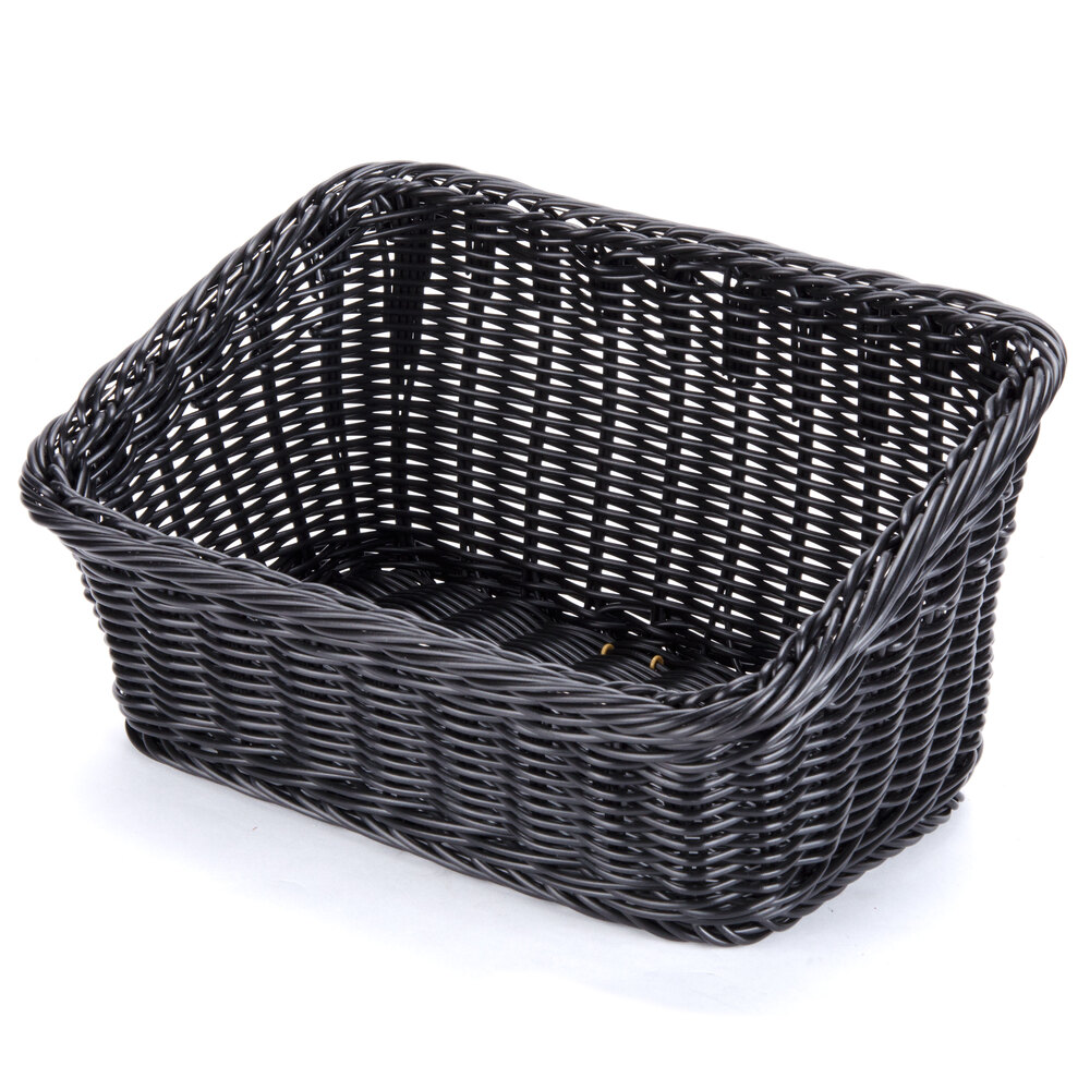 GET WB1510BK Designer Polyweave Plastic Cascading Basket Black 9 1/