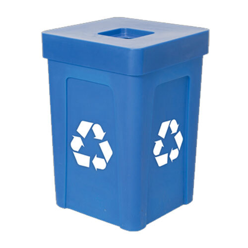 IRP 1070 Blue Stacking Flat Lid Square Recycle Bin 48 Gallon