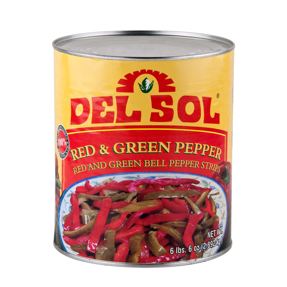 10 Can Mixed Red and Green Pepper Strips 6/Case