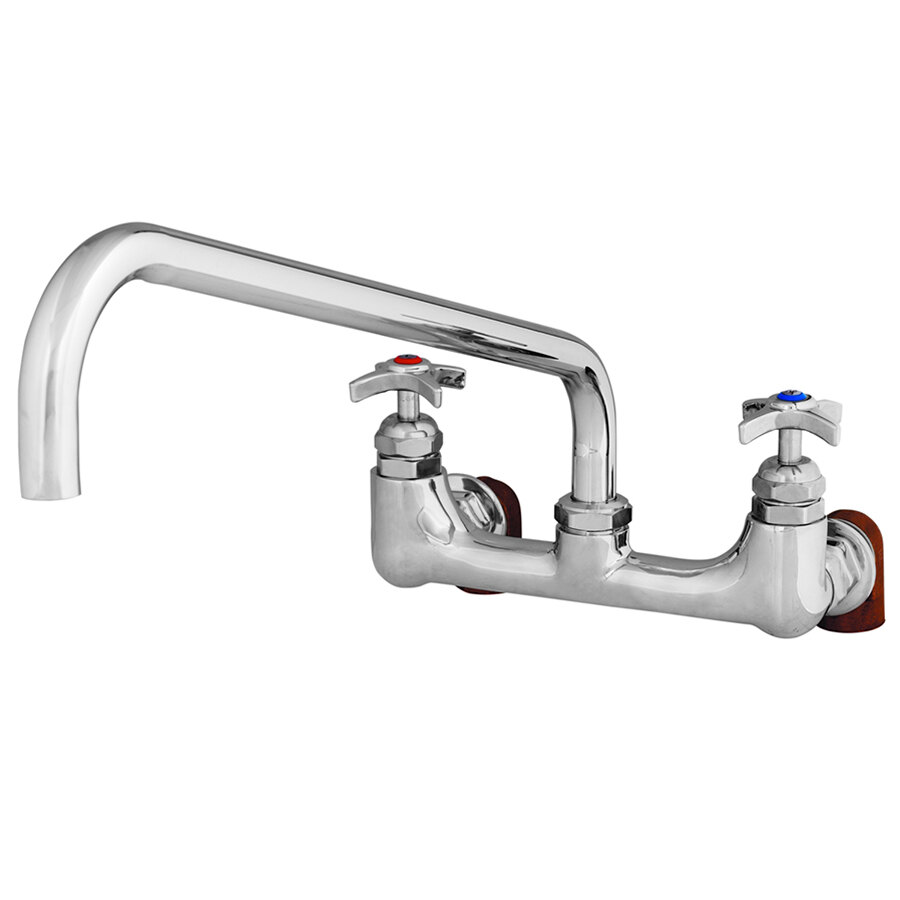 T&S B0291 18" Wall Mounted Big Flo Mixing Faucet with 8" Centers