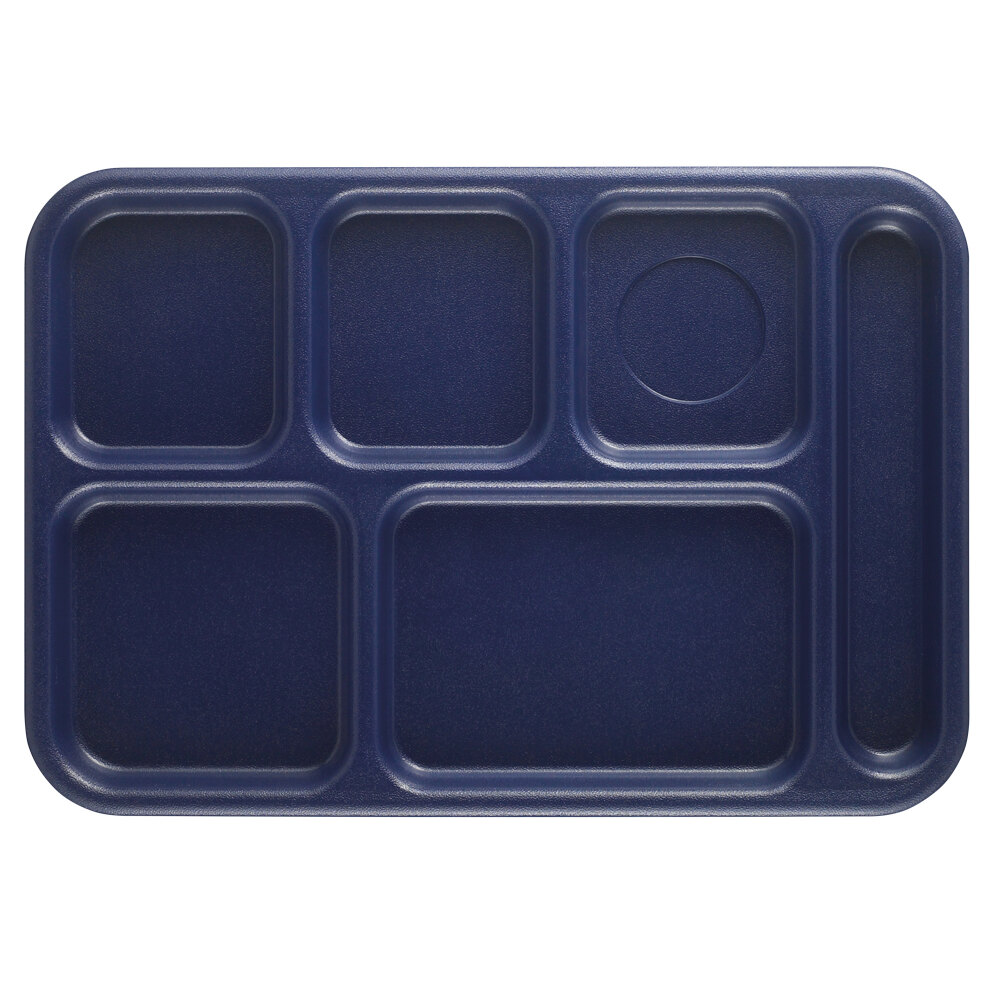 Cambro BCT1014186 Navy Blue Budget 6 Compartment Serving Tray 24/Case