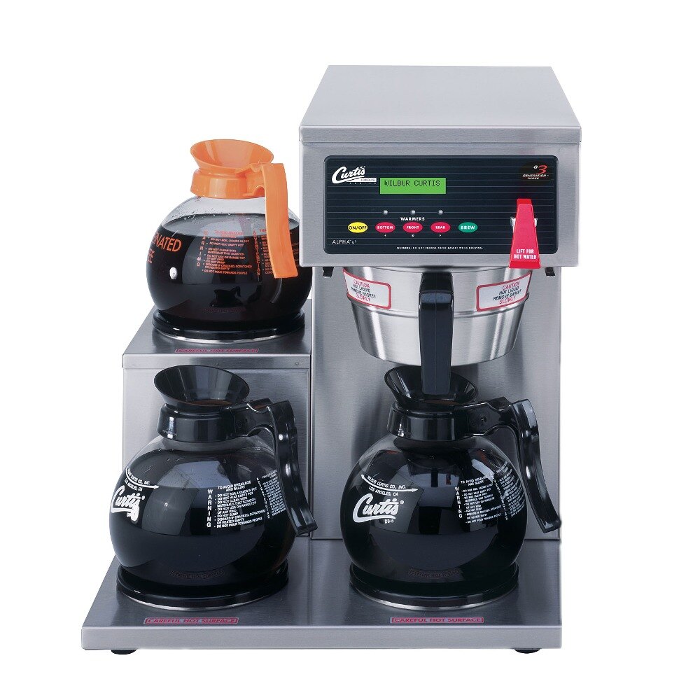 Curtis ALP3GTL12A000 12 Cup Coffee Brewer with 3 Lower Warmers on Left