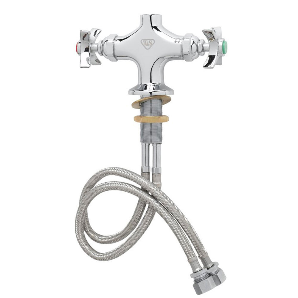 T&S 00725340 Deck Mounted Single Hole Faucet Base with Flex Inlets