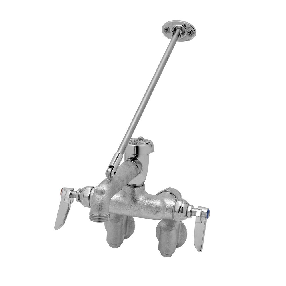 T&S B0667RGH Wall Mount Rough Chrome Service Sink Faucet with 4