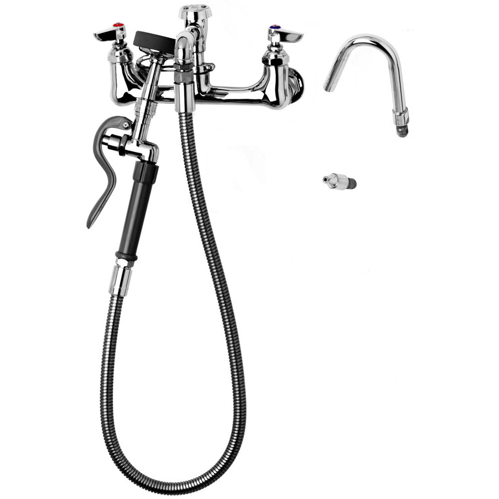 T&S B2312CR Wall Mount Pot and Kettle Filler Faucet with 8
