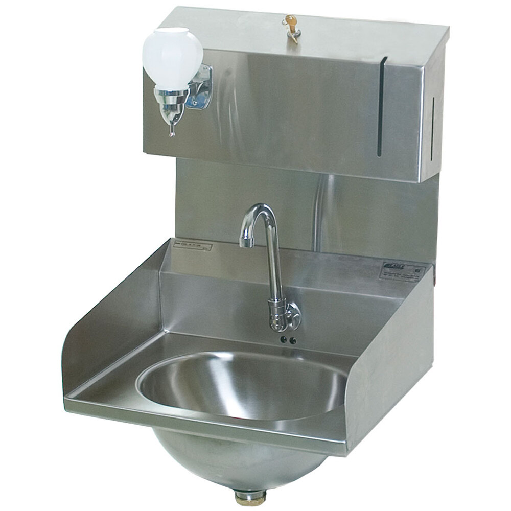 Eagle Group HSA10FDPELRS Electronic Hand Sink with Gooseneck Faucet