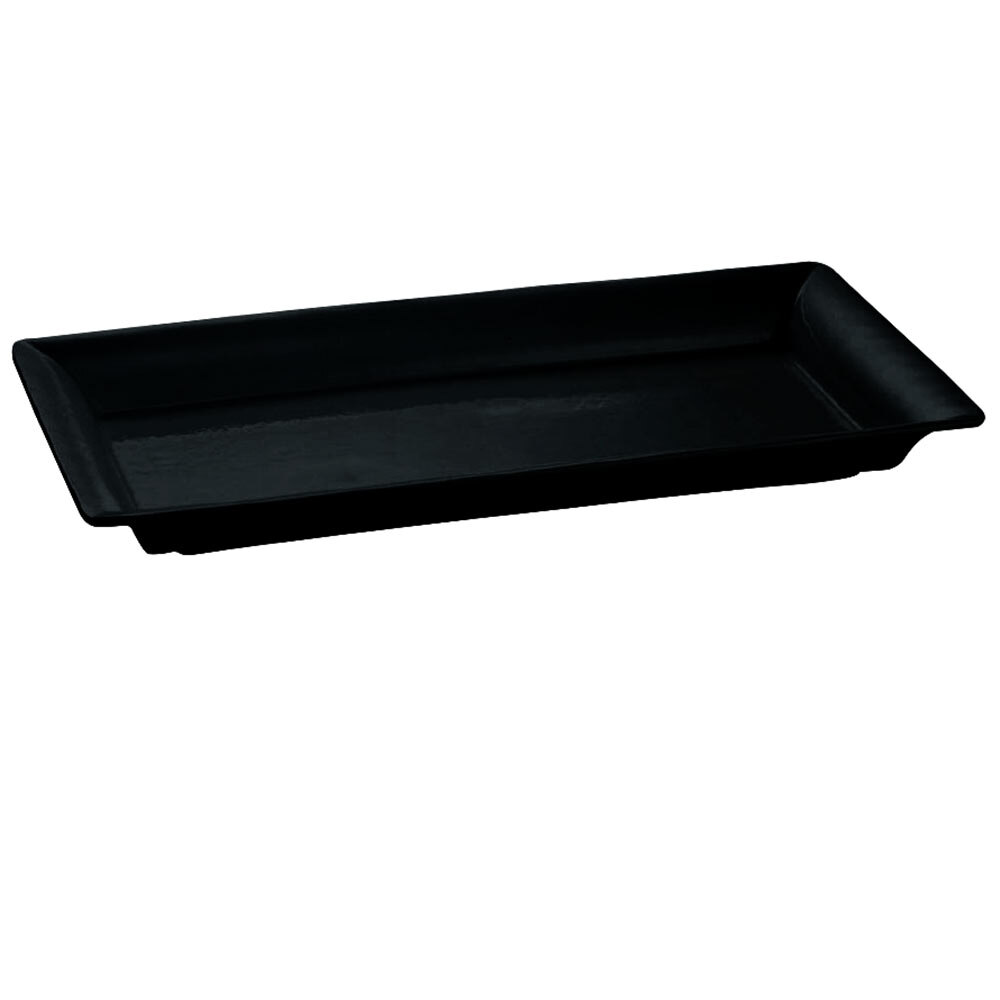 Tablecraft CW2110BK Black 21" x 12" Cast Aluminum Large Rectangle Platter