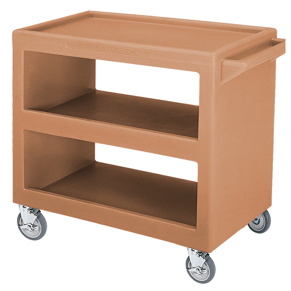 cambro-bc235157-coffee-beige-three-shelf-service-cart-37-1-4-x-21-1
