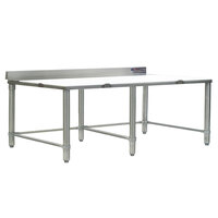Eagle Group TB36120S 36 inch x 120 inch Poly Top Stainless Steel Trimming Table - Open Base