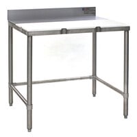 Eagle Group TB3660S 36 inch x 60 inch Poly Top Stainless Steel Trimming Table - Open Base