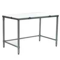 Eagle Group CT2472S 24 inch x 72 inch Poly Top Stainless Steel Cutting Table - Open Base