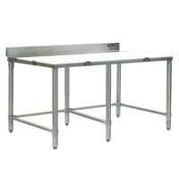 Eagle Group CT3096S-BS 30 inch x 96 inch Poly Top Stainless Steel Cutting Table - Open Base