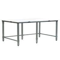 Eagle Group CT30108S 30 inch x 108 inch Poly Top Stainless Steel Cutting Table - Open Base