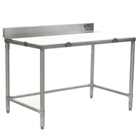 Eagle Group TB3672S 36 inch x 72 inch Poly Top Stainless Steel Trimming Table - Open Base