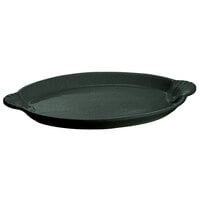 Tablecraft CW3030BKGS 20 inch x 14 inch Black with Green Speckle Cast Aluminum Oval Shell Platter