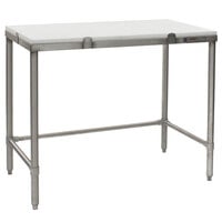 Eagle Group CHT2436S 24 inch x 36 inch Poly Top Stainless Steel Chopping Table - Open Base
