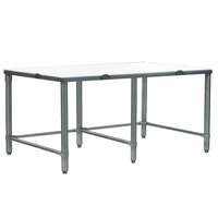 Eagle Group CT30120S 30 inch x 120 inch Poly Top Stainless Steel Cutting Table - Open Base