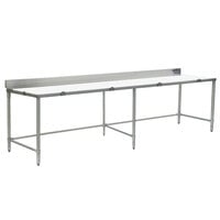 Eagle Group BT24120S 24 inch x 120 inch Poly Top Stainless Steel Boning Table - Open Base