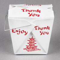 Fold-Pak 16WHPAGODM 16 oz. Pagoda Chinese / Asian Paper Take-Out Container with Wire Handle - 500/Case