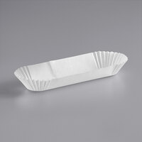 Hoffmaster 5 3/8 inch White Waxed Fluted Eclair Baking Case - 10000/Case