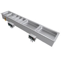 Hatco HWBI-S4D Slim Four Compartment Modular / Ganged Drop In Hot Food Well with Drain and Split Configuration - 208V, 1 Phase, 4815W