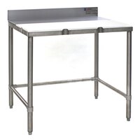 Eagle Group BT3636S 36 inch x 36 inch Poly Top Stainless Steel Boning Table - Open Base