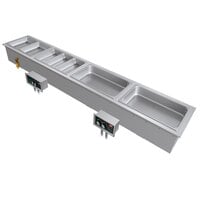 Hatco HWBI-S4DA Slim Four Compartment Modular / Ganged Drop In Hot Food Well with Drain and Auto-Fill - 208V, 3 Phase, 4815W