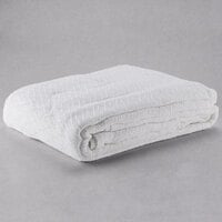 Oxford 80" x 90" Full Size White 100% Cotton Thermal Herringbone Hotel Blanket