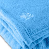 Oxford 66 inch x 90 inch Twin Size Light Blue 100% Polyester Fleece Hotel Blanket