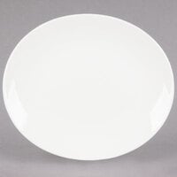Tuxton VEH-114 Venice 11 1/2 inch x 9 7/8 inch Eggshell Oval Coupe China Platter - 12/Case