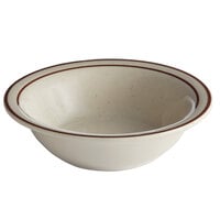 Acopa 13 oz. Brown Speckle Narrow Rim Stoneware Grapefruit Bowl / Dish - 36/Case