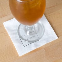 Choice White 2-Ply Customizable Beverage / Cocktail Napkins - 3000/Case