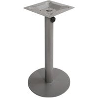 BFM Seating PHTB16RSV Margate Standard Height Outdoor / Indoor 16 inch Silver Round Table Base with Umbrella Hole