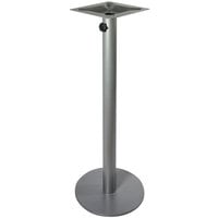 BFM Seating PHTB18RSVT Margate Bar Height Outdoor / Indoor 18" Silver Round Table Base with Umbrella Hole