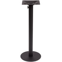 BFM Seating Margate Bar Height Outdoor / Indoor 18" Black Round Table Base with Umbrella Hole