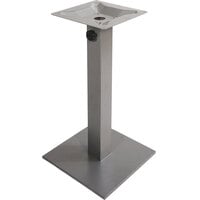 BFM Seating Margate Standard Height Outdoor / Indoor 20" Silver Square Table Base with Umbrella Hole