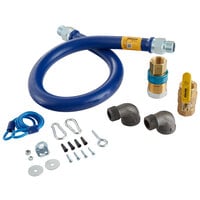 Dormont 16100KIT48 Deluxe SnapFast® 48 inch Gas Connector Kit with Two Elbows and Restraining Cable - 1 inch Diameter