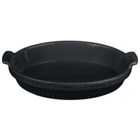 Tablecraft CW1380MBS 1.5 Qt. Midnight with Blue Speckle Cast Aluminum Small Shallow Oval Casserole Dish